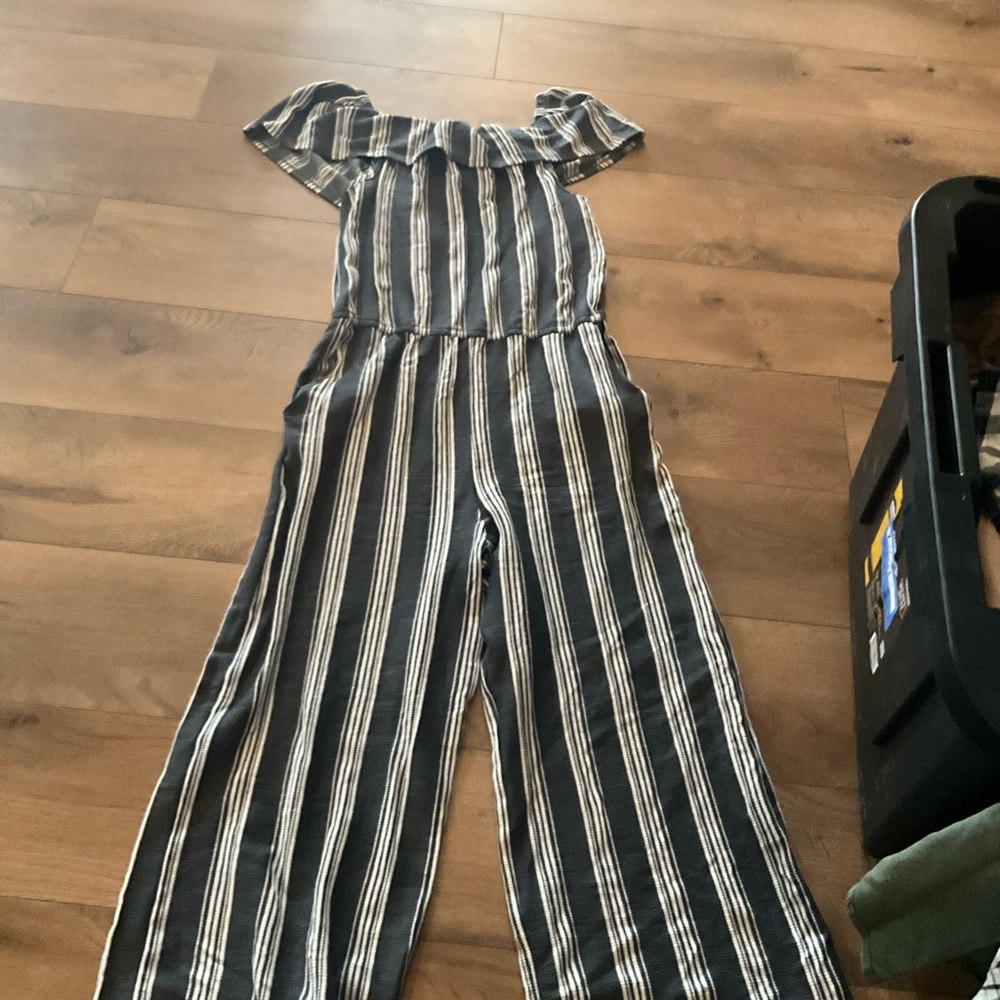 Art Class Black and White Striped Jumpsuit